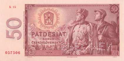 219 50 Kčs vzor 1964 platnost od 1. dubna 1965 379 do 30. června 1991 380, výměna od 1.