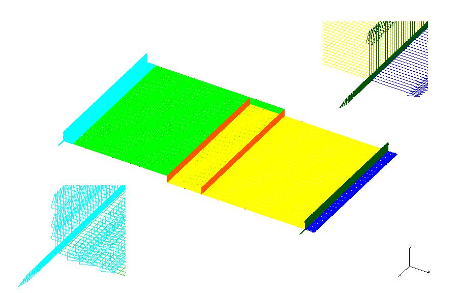 Srovnání MKP modelů spojů prvky (Příloha A5) o velikosti 1mm. Síť je tvořena jemně ze stejného důvodu jako skořepinový model T napojení. Celkový počet prvků v síti je 8,4.10 4.