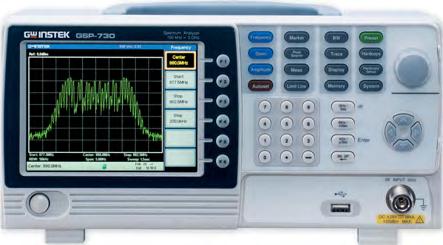 SPEKTRÁLNÍ ANALYZÁTOR URČENÝ PRO VÝUKU GOOD WILL (INSTEK) Šířka pásma 150kHz až 3GHz Funkce Autoset; RBW: 30kHz, 100kHz, 300kHz, 1MHz Citlivost -100 dbm Měření ACPR/CHPW/OCBW 3 stopy v odlišných