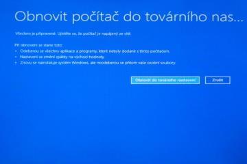 Zde máte na výběr, zda provedete pouze částečné obnovení do továrního nastavení nebo úplné. Pokud nemáte v počítači žádné důležité soubory, vyberte volbu Odebrat vše.