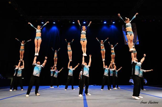 3.4 Prvky v cheerleadingu Stunt Stunt je jakýkoli prvek, ve kterém je top podepřen či držen jednou nebo více osobami nad soutěžním povrchem.