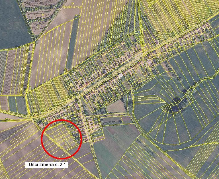 Obr.1: Orientační schéma projednávaného území dílčí změny č. 2.1 SCHVALOVACÍ DOLOŽKA Zastupitelstvo obce Nový Poddvorov na základě výsledků projednání návrhu zadání změny č.