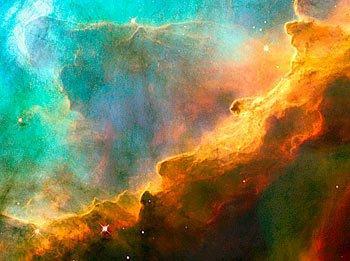 7. Výřez fota Swan Nebula = Labutí mlhovina, 5.