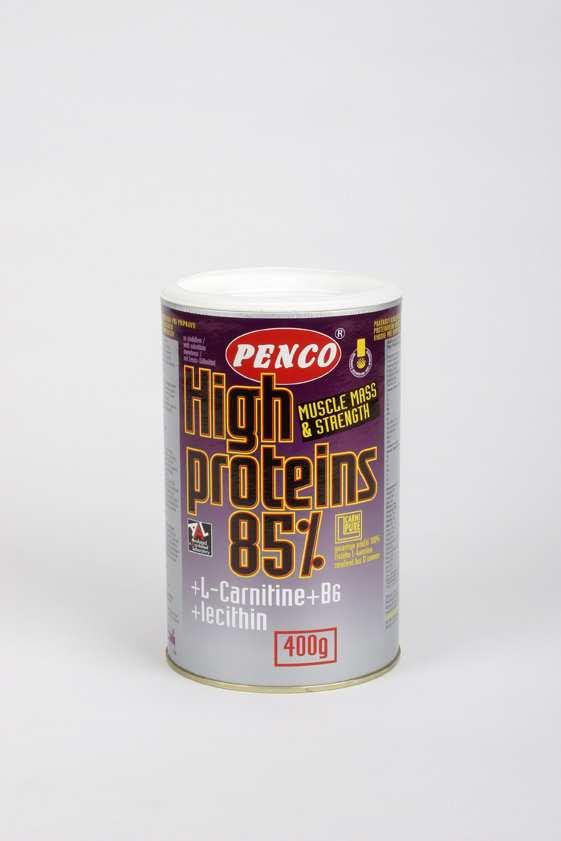 Produkty společnosti PENCO: HIGH PROTEINS PLUS Charakteristika: Práškový koncentrát pro přípravu nápoje.