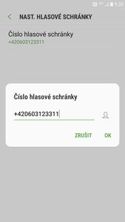 10 z 36 Číslo hlasové schránky Telefon. Poté stisknete Další (tři tečky). 3. Zvolíte Nastavení. 4. Vyberete možnost Nast.