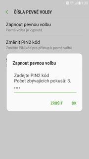 34 z 36 Pevná volba Telefon. Poté stisknete Další (tři tečky). 3. Zvolíte Nastavení. 4.