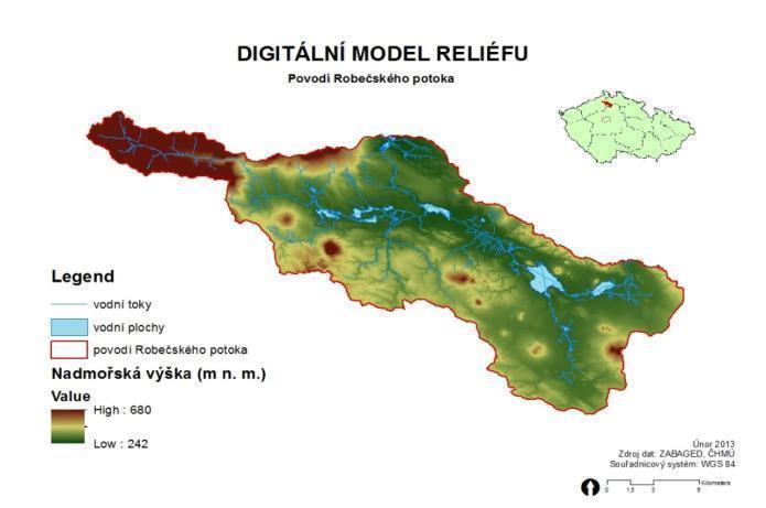 Vybrané parametry zájmových povodí (Subpovodí Ploučnice) Robečský potok Bobří potok Plocha povodí