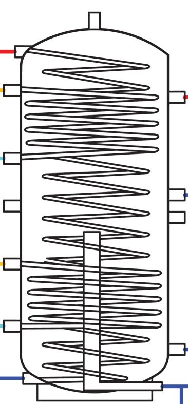 Kombinované zásobníky pro RD 27/58 nádrž v nádrži trubkový výměník malá