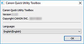 Kontrola verze aplikace Quick Utility Toolbox Verzi aplikace Quick Utility Toolbox můžete zkontrolovat pomocí níže uvedeného postupu. 1. Spusťte aplikaci Quick Utility Toolbox. 2.