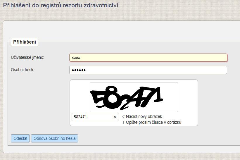6 Přihlášení do registru Přihlášení do registru probíhá na adrese: http://www.uzis.cz/registry-nzis-vstup.