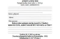 Anketa SUK: Čteme všichni Národní pedagogická knihovna Komenského, Sukova