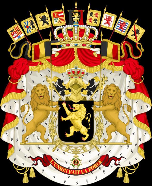 Jedná se o střední znak, převýšený královským hermelínovým pláštěm a korunou.