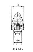 vložky; Obrázek vpravo: Upnutí brusného segmentu v upínací hlavě Lf = 1,5 C Příkladem může být upnutí zkosených hrncovitých kotoučů nebo