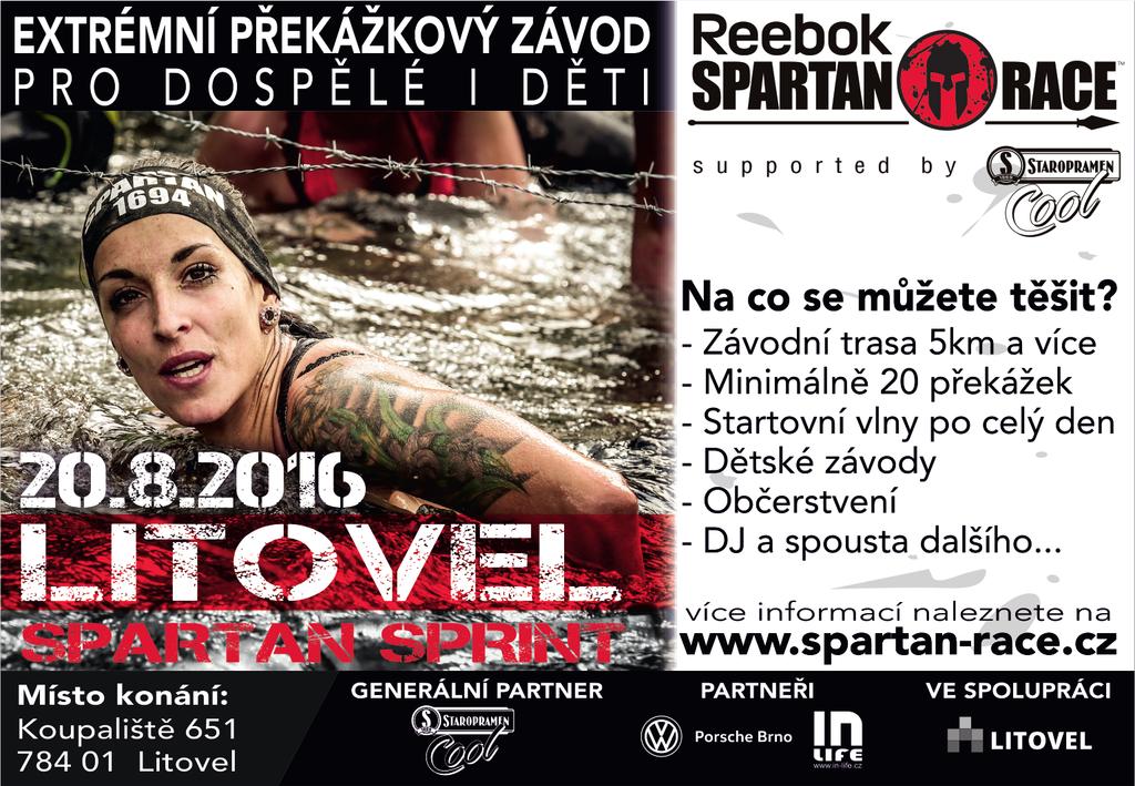 SPORT / 19 Extrémní závod Spartan Race opět v Litovli, tentokrát 20. srpna Bahno a voda nic nevystihuje závod Spartan Race v Litovli více než tato dvě slova.