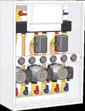 THERM SIM - Zónové hydraulické jednotky SIM Z- - dva směšované okruhy + jeden nesměšovaný Jednotka SIM Z- umožňuje regulovat tři nezávislé