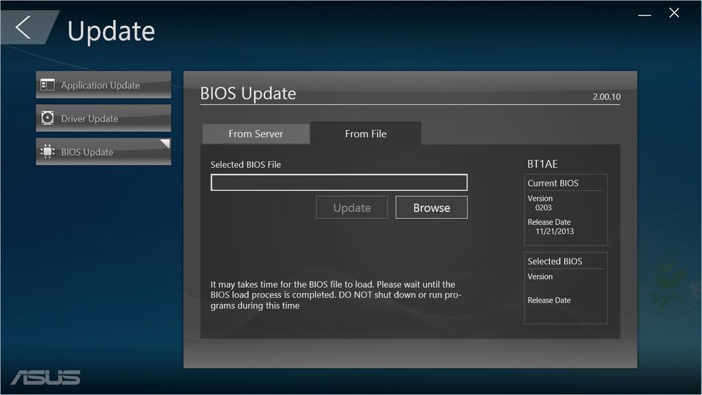 Aktualizovat Kliknutím na Update (Aktualizovat) na hlavní stránce ASUS