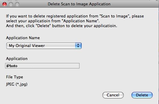 Vámi přidanou aplikaci můžete odstranit. Jen vyberte Application Name (Název aplikace) a klepněte na tlačítko Delete (Odstranit).
