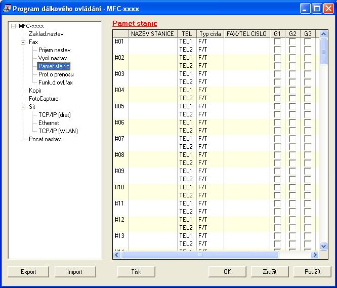 ControlCenter3 Rychlé-vytáčení (není k dispozici pro modely DCP, MFC-253CW, MFC-255CW, MFC-257CW a MFC-295CN) 3 Tlačítko Rychlé vytáčení