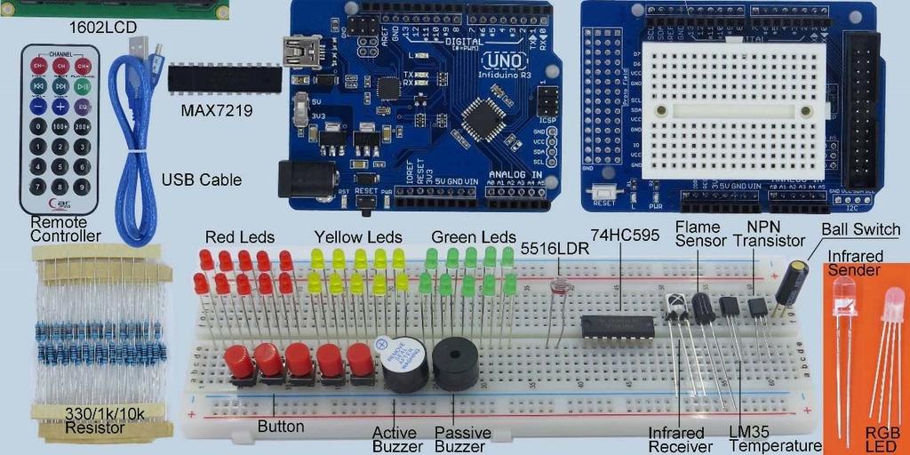 zvukového senzoru 3 1 x modul joysticku PS2 34. 1 x RTC modul 35.