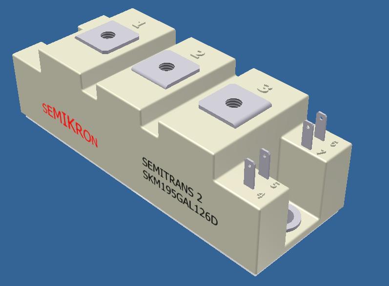 Virtuální model IGBT modulu je hotov!!! Tento model je možné stáhnout ve formátu.