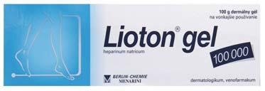 V ponuke aj Lioton gel 100 000 dermálny gél 100 g za 9,85.