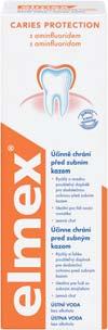 elmex CARIES PROTECTION ochranný systém obsahuje vysoko účinný aminfluorid, ktorý remineralizuje zubnú sklovinu a spoľahlivo chráni pred