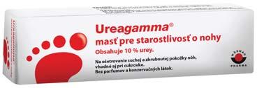 Ureagamma masť pre starostlivosť o nohy 45 ml STAROSTLIVOSŤ O NOHY Kozmetický výrobok. Masť s obsahom 10% Urey, ktorá viaže vlhkosť.