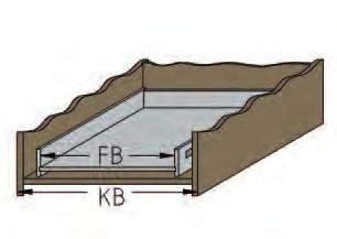 mm = ca. šířka pro osazení + + příborník fóliový díl díl s kořenkami šířka 294 mm šířka 300 mm šířka 200 mm 8032063 8032074 8032069 Přepočet pro osazení zásuvky Hodnota KB je šířka korpusu.