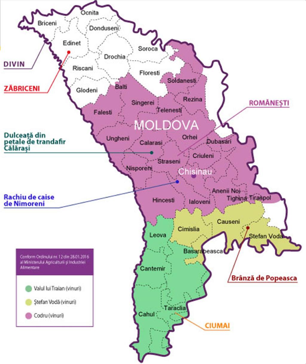 IG şi DO din RM În Republica Moldova sunt înregistrate: trei DO: Ciumai, Romaneşti, BRÎNZĂ DE POPEASCA, șapte IG: Divin,