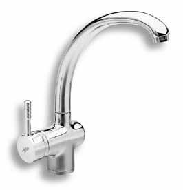One hole telescopic sink mixer with extractable spout and 1.5 m long hose. С выдвижным душем 1,5 м. SPLIT chrom chrome 5081.