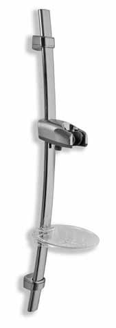 POSUVNÉ DRŽÁKY SPRCHY POSUVNÉ DRŽÁKY SPRCHY RAIL 1 RAIL 504 Posuvný držák sprchy Adjustable shower holder Подвижный держатель лейки Průměr tyče 18 mm. Délka tyče 650 mm. Dia. 18 mm. Length 650 mm.