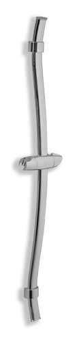 Posuvný držák sprchy Adjustable shower holder Подвижный держатель лейки Průměr tyče 21 mm. Délka tyče cca 890 mm. Rozteč montážních otvorů cca 590 mm. Baleno v blistru. Dia.21 mm. Length cca 890 mm.