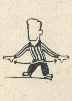 obr 22: NE! (Pravidla ledního hokeje, 1964) 1968: Do pravidel je znovu zaveden systém řízení utkání s třemi rozhodčími.