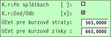 Podmienky nastavenia výpočtu kurzových rozdielov.