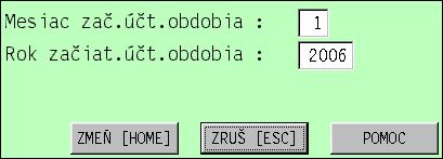 Nastavenie iného účtovného obdobia neţ kalendárny, spracovanie údajov.