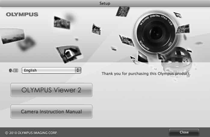 4 Nainstalujte aplikaci OLYMPUS Viewer 2 a počítačový software (ib). Před zahájením instalace ověřte, zda váš systém odpovídá požadavkům.