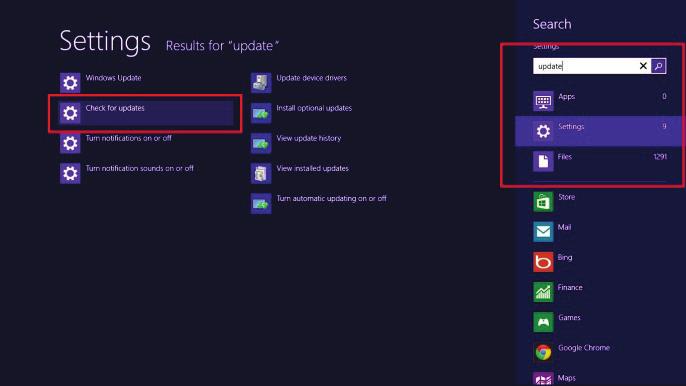 Zaistite aktuálnosť počítača so systémom Windows 8 nainštalovaním najnovších aktualizácií systému Windows. Vyhľadanie aktualizácií pomocou služby Windows Update 1.