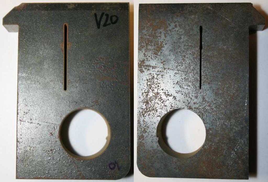 Tab. 5-28 Hodnocení vzorku V20 Tloušťka materiálu 20 mm Abrazivo Granát 80 Mesh Technologie Vodní paprsek Šířka řezné spáry [mm] 1,4 Jakost materiálu ČSN 41 1373.