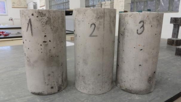 . Specimens for standard compression test The standard compression test was performed on six cylinders after 8 days from the fabrication time for evaluation of the compression strength as the input