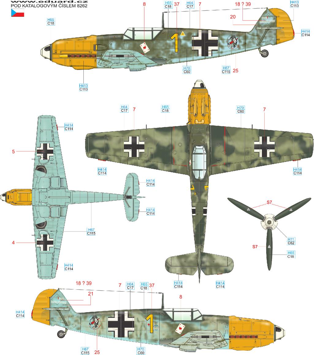 B Oblt. Josef Priller, CO of 6./JG 51, France, Autumn 1940 Yellow 1, W.Nr. 5057, was flown by the commander of 6.