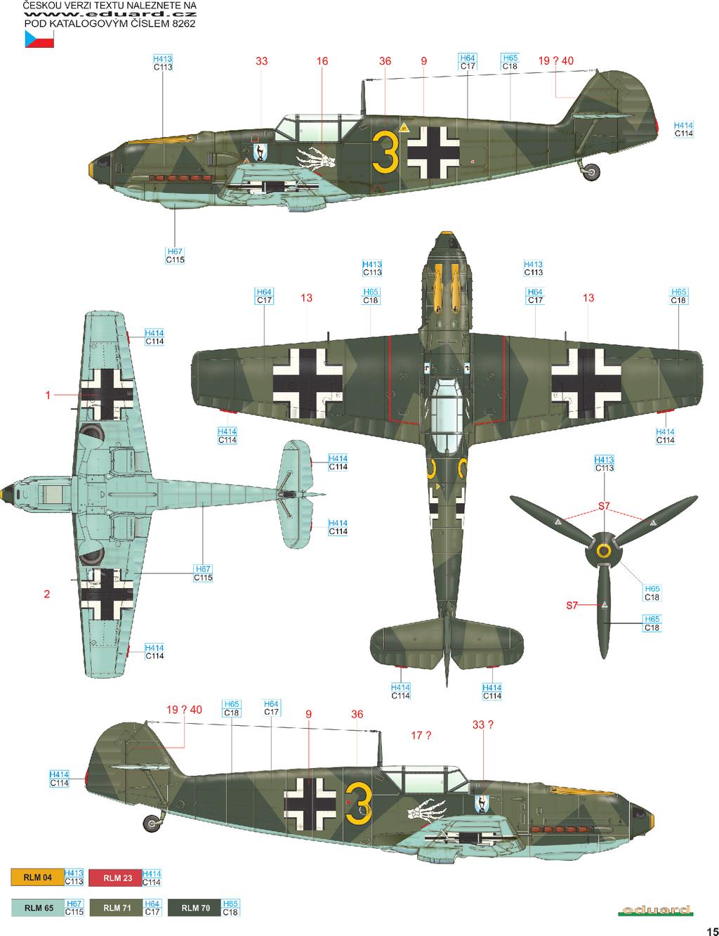 E 3./JG 51, Mannheim-Sandhofen, Winter 1939-1940 The illustrated aircraft is an example of the camouflage scheme and national marking application introduced at the end of 1939, specifically during