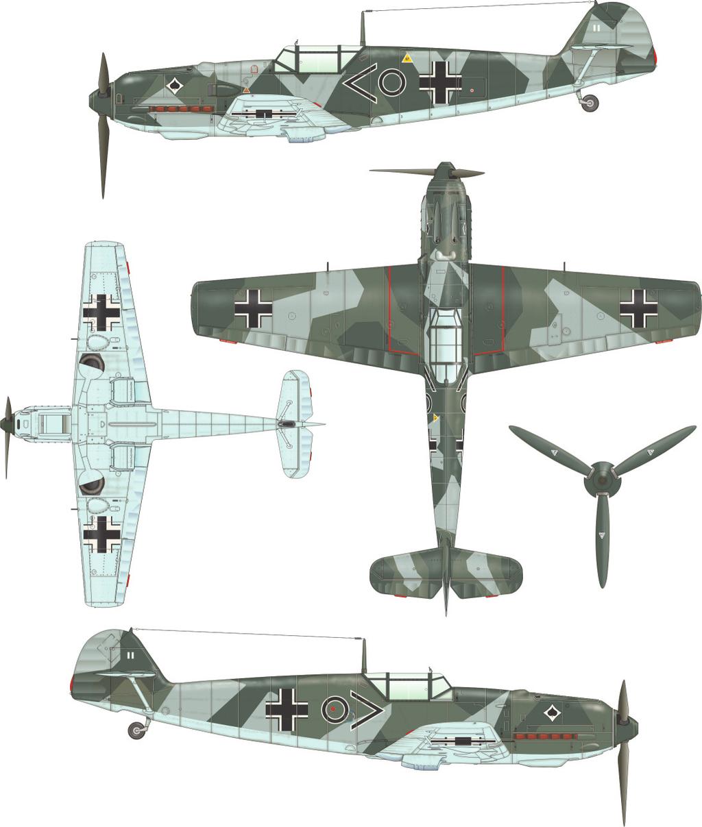 C Bf 109 E-, flown by Hptm. Dr. Erich Mix, Stab I./JG 5, Wiesbaden-Erbenheim, November, 199 JG 5 conducted experiments with camouflage colors at the beginning of WWII.