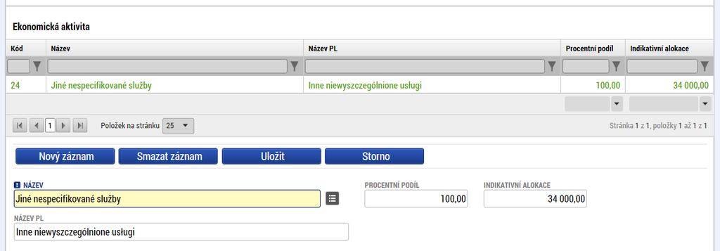 Dalším blokem je mechanismus územního plnění, zde je třeba zvolit jedinou nabízenou