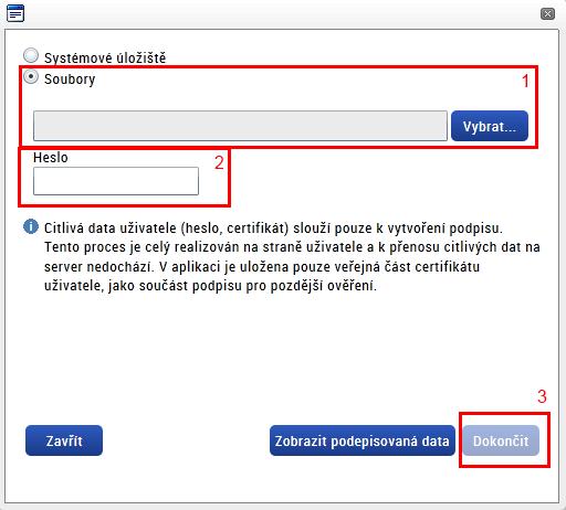 Žádost o podporu je tím podepsána a automaticky podána na zprostředkující subjekt.