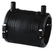 Elektrotvarovky PE100 Elektrotvarovky z PE100 Odstranitelný středový doraz do d 160 mm. Integrovaný držák do d 63 mm.