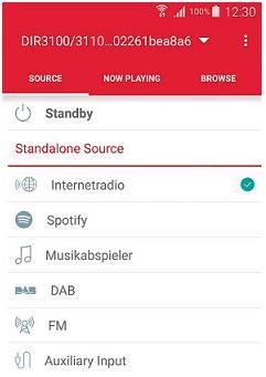 13.4. Výběr zdroje V tomto menu máte na výběr z zdrojů hudby: Internetové Spotify, Přehrávač hudby, DAB, externí vstup.