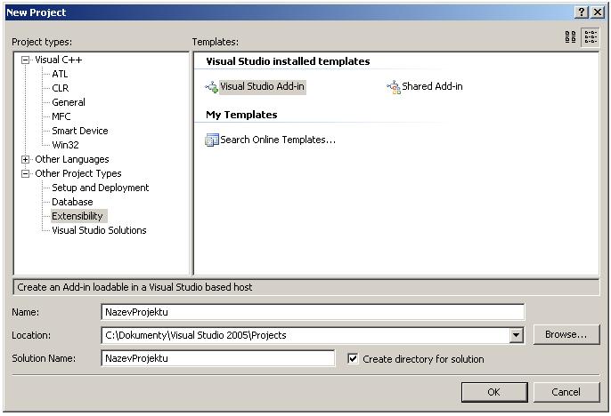 KAPITOLA 3. ZÁSUVNÉ MODULY PRO MICROSOFT VISUAL STUDIO 15 blikaci jsou použity převážně názvy novějších verzí pro Microsoft Visual Studio 8.