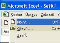 Otvorenie súboru - súbor môžeme otvoriť ako Nový zošit.