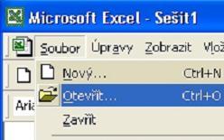 Pri otvorení programu MS EXCEL sa nám otvorí automaticky nový zošit.