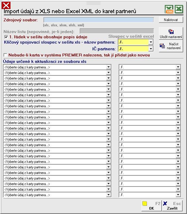 Journal 23 IMPORT Z EXCELU Ve vybraných částech programu (skladové karty, adresář